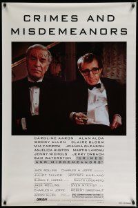 5y188 CRIMES & MISDEMEANORS style B 1sh '89 Woody Allen directs & stars with Martin Landau!