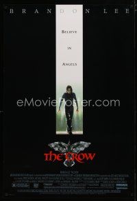 5y194 CROW 1sh '94 Brandon Lee's final movie, cool eyes in bird artwork!