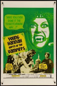 5y198 CRYPT OF THE LIVING DEAD 1sh '73 wild horror images, Young Hannah - Queen of the Vampires!