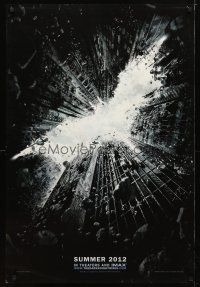 5y210 DARK KNIGHT RISES teaser DS 1sh '12 cool image of Batman's cowl in broken buildings!