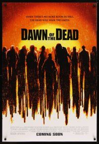 5y213 DAWN OF THE DEAD advance DS 1sh '04 Sarah Polley, Ving Rhames, Jake Weber, remake!