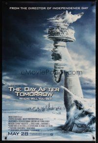 5y214 DAY AFTER TOMORROW style AS advance 1sh '04 art of Statue of Liberty frozen in tidal wave!