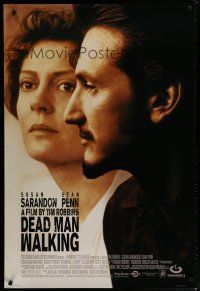 5y218 DEAD MAN WALKING DS 1sh '95 great close-up images of Best Actress Susan Sarandon, Sean Penn!