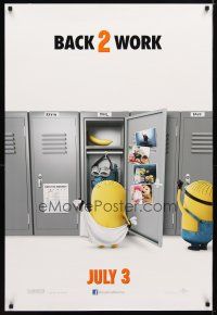 5y224 DESPICABLE ME 2 advance DS 1sh '13 wacky image of cast in locker room from CGI comedy!