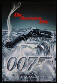 5y228 DIE ANOTHER DAY teaser DS 1sh '02 Brosnan as Bond, cool image of gun melting ice!