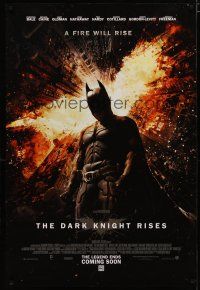 5y209 DARK KNIGHT RISES advance DS English 1sh '12 cool image of Batman in broken buildings!