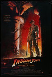 5y402 INDIANA JONES & THE TEMPLE OF DOOM 1sh '84 adventure is Ford's name, Bruce Wolfe art!