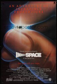 5y409 INNERSPACE 1sh '87 Dennis Quaid, Martin Short, Alvin art of tiny ship & giant hand!