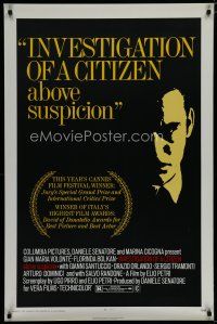 5y416 INVESTIGATION OF A CITIZEN ABOVE SUSPICION 1sh '71 Gian Maria Volonte, film noir!