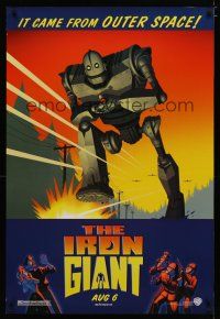 5y418 IRON GIANT advance DS 1sh '99 animated modern classic, cool cartoon robot artwork!