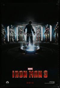 5y420 IRON MAN 3 teaser DS 1sh '13 cool image of Robert Downey Jr & many suits!