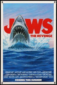 5y428 JAWS: THE REVENGE advance 1sh '87 art of the Great White Shark, this time it's personal!