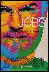 5y430 JOBS advance DS 1sh '13 colorful image of Ashton Kutcher as visionary Steve Jobs!