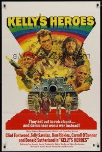 5y435 KELLY'S HEROES 1sh R72 Clint Eastwood, Telly Savalas, Don Rickles, Donald Sutherland, WWII!