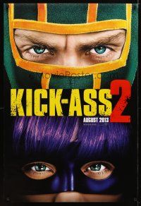 5y436 KICK-ASS 2 teaser DS 1sh '13 Aaron Taylor-Johnson, Chloe Grace Moretz, action heros!