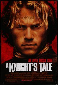 5y442 KNIGHT'S TALE DS 1sh '01 Heath Ledger in armor, Paul Bettany, Shannyn Sossamon