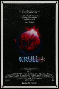 5y443 KRULL advance 1sh '83 Ken Marshall & Lysette Anthony, sci-fi fantasy art!