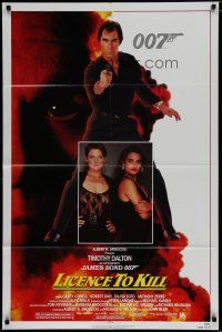 5y465 LICENCE TO KILL 1sh '89 Timothy Dalton as Bond, Carey Lowell, sexy Talisa Soto!