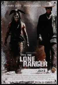 5y478 LONE RANGER advance DS 1sh '13 Disney, Johnny Depp, Armie Hammer in the title role!