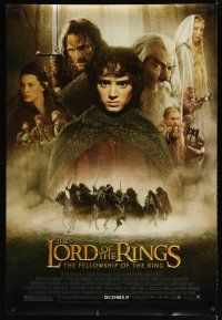 5y480 LORD OF THE RINGS: THE FELLOWSHIP OF THE RING advance DS 1sh '01 montage of top cast!