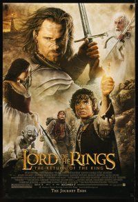 5y482 LORD OF THE RINGS: THE RETURN OF THE KING advance DS 1sh '03 Jackson, cool cast montage!