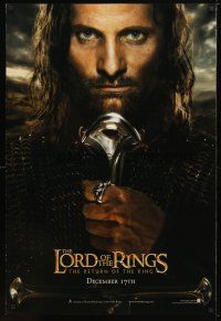 5y483 LORD OF THE RINGS: THE RETURN OF THE KING teaser DS 1sh '03 Viggo Mortensen as Aragorn!