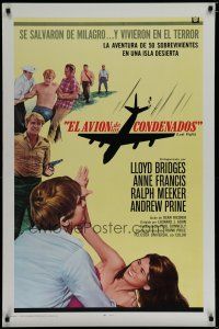 5y488 LOST FLIGHT Spanish/U.S. 1sh '70 Lloyd Bridges, Anne Francis, they survived by chance!