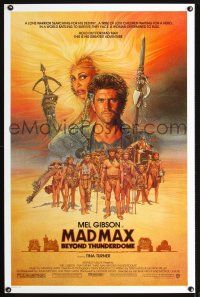 5y496 MAD MAX BEYOND THUNDERDOME 1sh '85 art of Mel Gibson & Tina Turner by Richard Amsel!