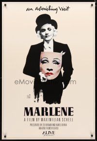 5y509 MARLENE 1sh '86 Maximilian Schell's Dietrich biography, art by Vollbrach!