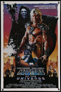 5y510 MASTERS OF THE UNIVERSE 1sh '87 Dolph Lundgren as He-Man, great Drew art!