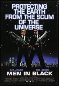 5y519 MEN IN BLACK advance DS 1sh '97 Will Smith & Tommy Lee Jones protecting Earth!