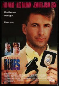 5y521 MIAMI BLUES 1sh '90 craxy fake cop Alec Baldwin, Fred Ward, Jennifer Jason Leigh!