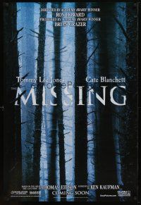 5y532 MISSING teaser DS 1sh '03 Tommy Lee Jones, Cate Blanchett, Evan Rachel Wood!