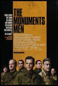 5y539 MONUMENTS MEN advance DS 1sh '14 George Clooney, Matt Damon, Bill Murray, John Goodman!