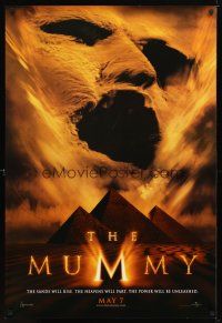 5y544 MUMMY teaser DS 1sh '99 Brendan Fraser & Rachel Weisz in Egypt, cool image of sandstorm!