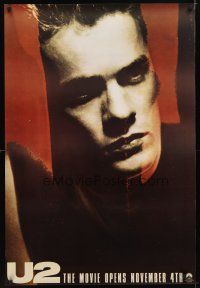 5y785 U2 RATTLE & HUM teaser 1sh '88 great image of Irish rocker Larry Mullen!!