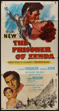 6a586 PRISONER OF ZENDA 3sh '52 art of Stewart Granger kissing pretty Deborah Kerr!