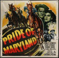 6a382 PRIDE OF MARYLAND 6sh '51 Stanley Clements & Peggy Stewart, cool horse racing artwork!