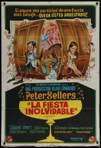 6a302 PARTY Argentinean '68 Peter Sellers, Claudine Longet, Blake Edwards, great different art!