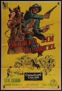 6a307 QUANTRILL'S RAIDERS Argentinean '58 cool artwork of Steve Cochran on horse with gun!