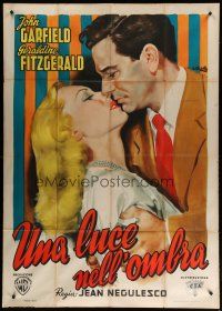 6a897 NOBODY LIVES FOREVER Italian 1p '46 Ciriello art of John Garfield & Geraldine Fitzgerald!