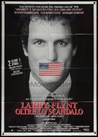 6a906 PEOPLE VS. LARRY FLYNT Italian 1p '96 Woody Harrelson as the founder of Hustler Magazine!