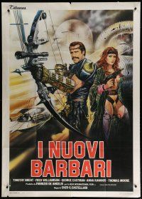 6a988 NEW BARBARIANS Italian 1p '82 best art of Fred Williamson & sexy Anna Kanakis!