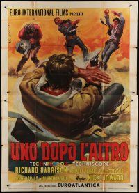 6a134 ONE AFTER ANOTHER Italian 2p '68 cool spaghetti western gunfight art by Corronelli!