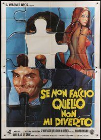 6a141 PORTNOY'S COMPLAINT Italian 2p '72 cool different Iaia jigsaw puzzle art w/ misplaced piece!