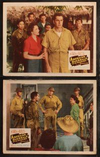 6b848 AMERICAN GUERRILLA IN THE PHILIPPINES 2 LCs '50 Tyrone Power & pretty Micheline Prelle!