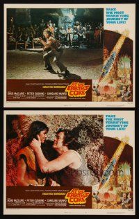 6b851 AT THE EARTH'S CORE 2 LCs '76 Edgar Rice Burroughs, Caroline Munro, Peter Cushing, AIP!