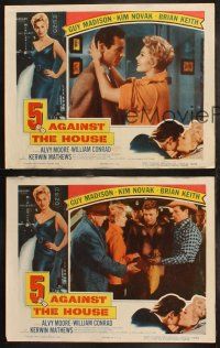 6b765 5 AGAINST THE HOUSE 3 LCs '55 Guy Madison, Brian Keith, border art of Kim Novak, Reno Nevada!