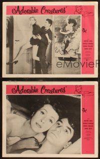 6b845 ADORABLE CREATURES 3 LCs '56 French comedy with Martine Carol & Danielle Derrieux!