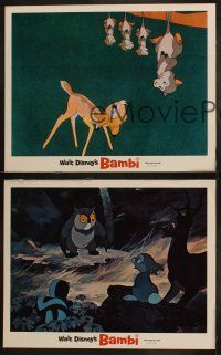 6b770 BAMBI 3 LCs R66 Walt Disney cartoon deer classic, great art with opossum family!